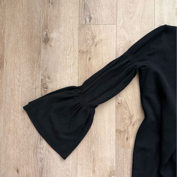 Women's‎ NWT Ann Taylor Black Long Bell Sleeve Sweater Dress size M - Picture 9 of 12